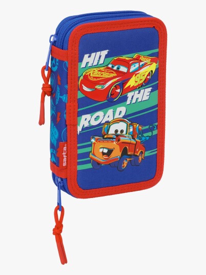 Disney Cars Fylt Dobbeltpennal 29 Deler Blå