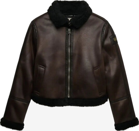 Superdry Faux Shearling Jacket CHOCOLATE BROWN 12 Superdry Faux Shearling Jacket CHOCOLATE BROWN 12