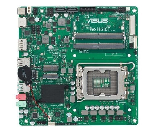 ASUS Pro H610T Mini-ITX Hovedkort med LGA1700 Socket og DDR5 RAM