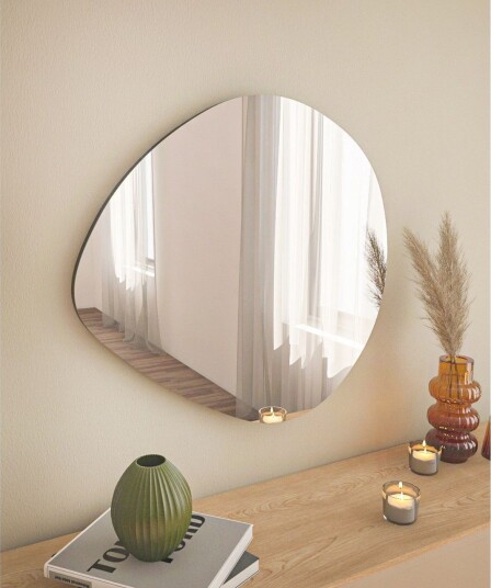 Omilo Speil 60 cm Asymmetrisk Svart