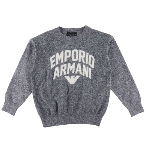 Giorgio Armani Emporio Armani Genser Strikk Navy/Hvit Melert m. Tekst Emporio Armani 10 år 140 Genser Blå