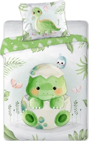 Baby Dino Junior Sengetøj 100X135 Cm 100 Procent Bomuld