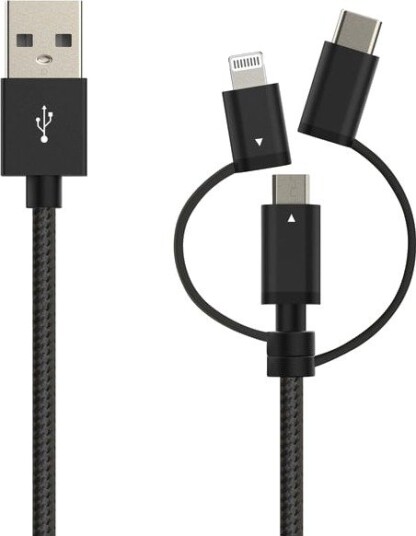 Linocell Premium USB-A til Micro-USB Lightning og USB-C Adapter
