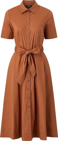 Lauren Ralph Lauren Skjortekjole Silky Strtch Cotton wvn Rød