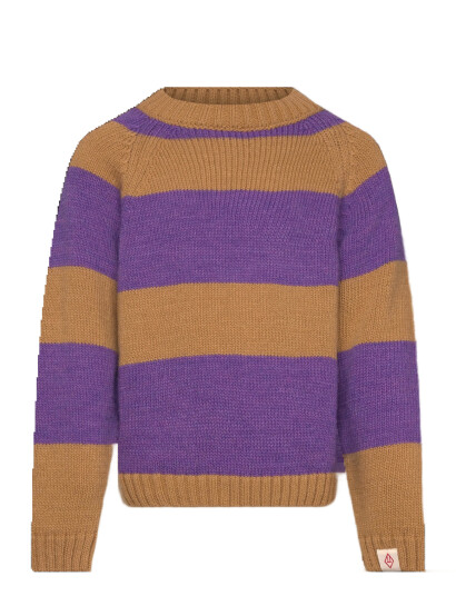 THE ANIMALS OBSERVATORY Stripes Beife Boxfish Sweater Lila 8 Y