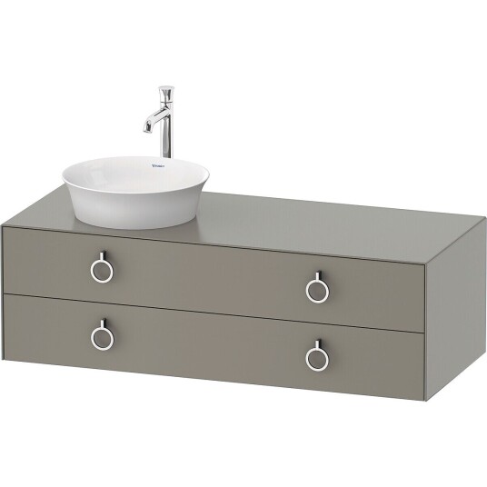 Duravit White Tulip Servantskap 2 skuf. 130x55x40,8 cm Stengrå Matt