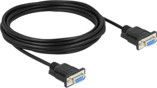 Delock Null Modem Kabel Db 9 Hunn Til Db 9 Hunn 5 M Tommelskruer Svart