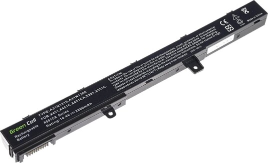 Green Cell Batteri Til Bærbar Pc Tilsvarer: Asus A31n1319 Asus A41n1308 Litiumion 4-Cellers 2200 Mah Svart AS75 Green Cell Batteri Til Bærbar Pc Tilsvarer: Asus A31n1319 Asus A41n1308 Litiumion 4-Cellers 2200 Mah Svart AS75