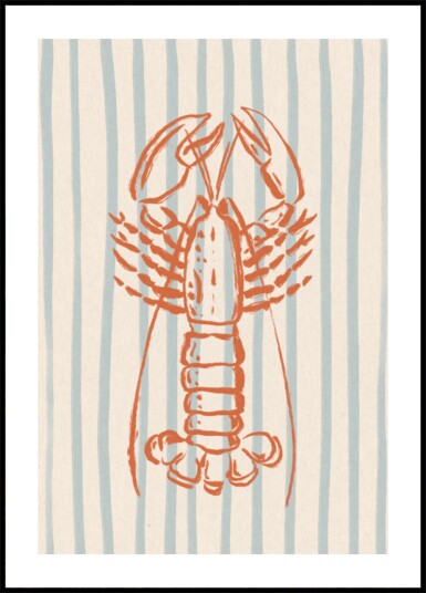 Coastal Striped Lobster Plakat / 30x40