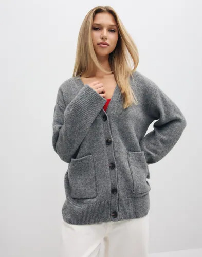 Vero Moda Grå Awcatalina Ls V Neck Knit Cardigan