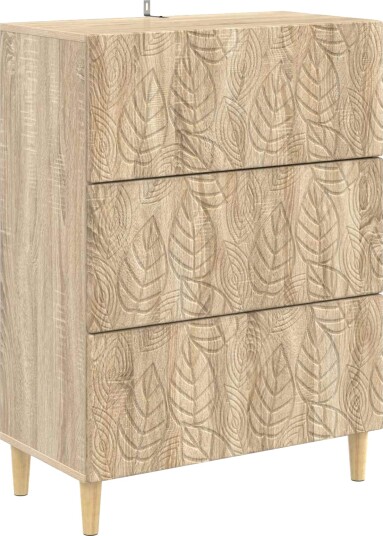vidaXL Skuffeskap Sonoma eik 66 x 34,5 x 90 cm Konstruert tre vidaXL Skuffeskap Sonoma eik 66 x 34,5 x 90 cm Konstruert tre