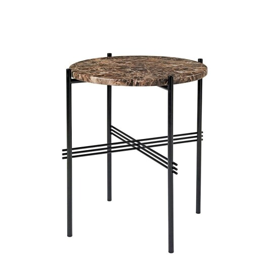 Gubi TS Sidebord 40 cm Svart / Brun Emperadormarmor