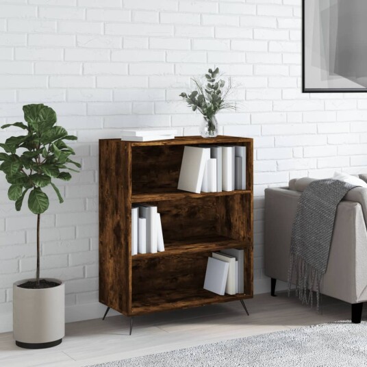 vidaXL Bokhylle r?kt eik 69,5x32,5x90 cm konstruert tre