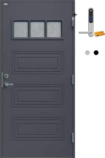 Ytterdør Diplomat Karina Cotswold Glass med Yale Doorman Classic Home