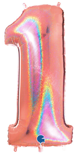 Ballongkungen AB Tallballong Glitter Roségull - Tallet 1