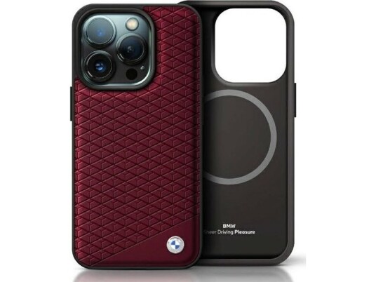BMW BMW Bmhmp16x23rddr Iphone 16 Pro Max 6.9" Czerwony/Red Hardcase Sign Leather Diamond Metal Logo Magsafe