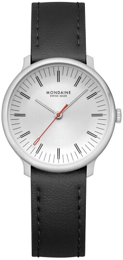 Mondaine Dameklokke MLE.33110.LBV Doppio Sølvfarget/Lær Ø33 mm
