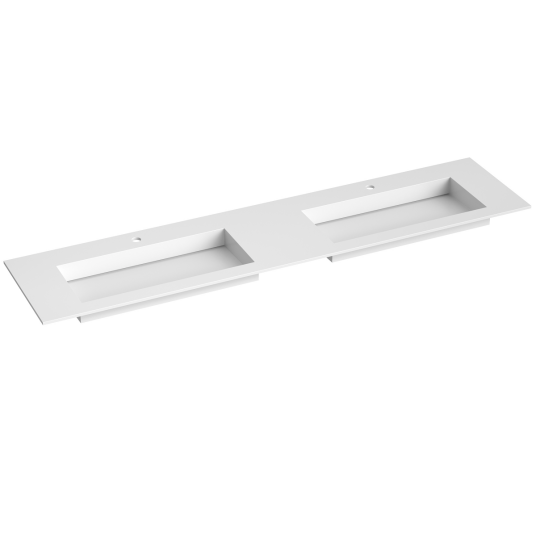 Korsbakken Corian Med Flat Bunn Hvit Matt 200cm Dobbel Korsbakken Corian Med Flat Bunn Hvit Matt 200cm Dobbel