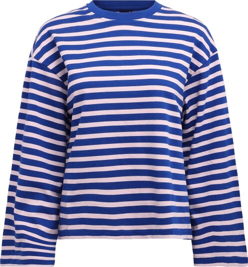 Gina Tricot Stripe Long Sleeve Tee BLUE/PINK STRIPE L