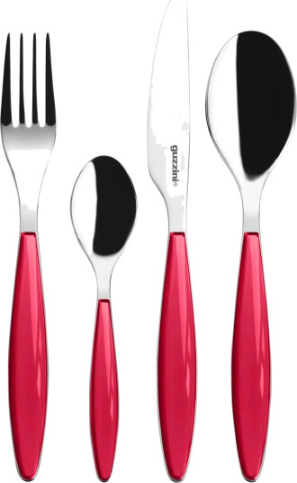 Guzzini Feeling bestikksett Clear red 24 deler