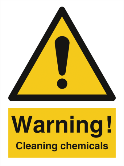 Warning - Cleaning chemicals - Selvklebende vinyl - 200 x 150 mm Warning - Cleaning chemicals - Selvklebende vinyl - 200 x 150 mm