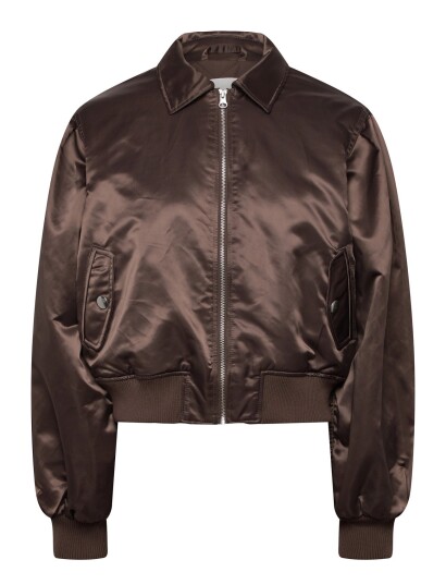 Monki Loose Nylon Bomber Jacket Brown XS Monki Loose Nylon Bomber Jacket Brown XS