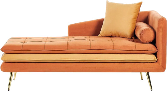 Schäslong Beliani Gonesse Beige Grå Guld Dark Orange\|\|GOLD
