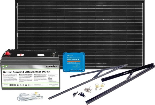 Solcelleanlegg Sunwind 12V 185W Litium 100AT