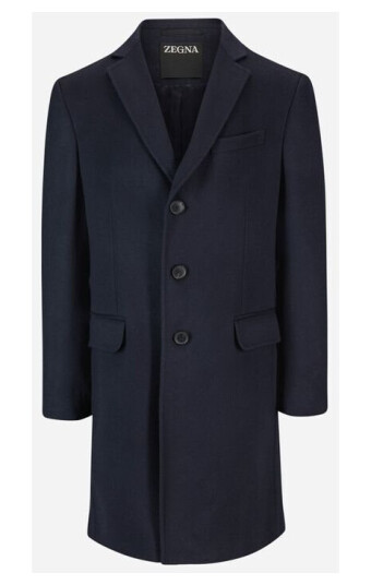 Wool-Cashmere Coat - Nvy Sld