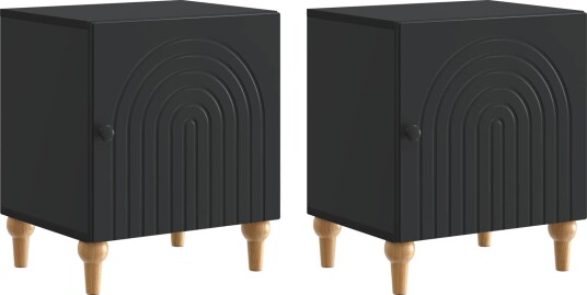  Nattbordskap 2 pcs Svart 43 x 34,5 x 50 cm Konstruert tre