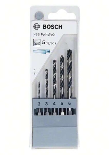 Bosch PointTeQ HSS Spiralbor Sett 5 Deler 2-6 Mm for Metall