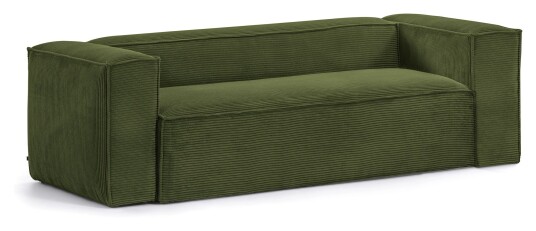Kave Home Blok 3-pers. Sofa, B240, grønn Fløyel