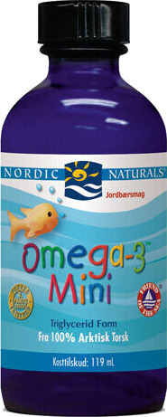 Nordic Naturals Omega 3 mini m. jordbærsmak 119 ml Nordic Naturals Omega 3 mini m. jordbærsmak 119 ml