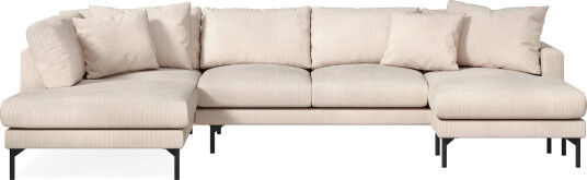 Menard 4 seters Venstrevendt Stor U formet Dyp Large Sofa med Divan og Sjeselong i Manchester Beige