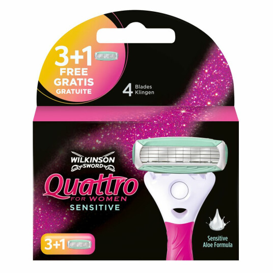 Wilkinson Sword Quattro Dame barberblader Sensitive 4 pcs.
