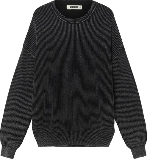 Woodbird Wbsake Washed Crew Black XXL