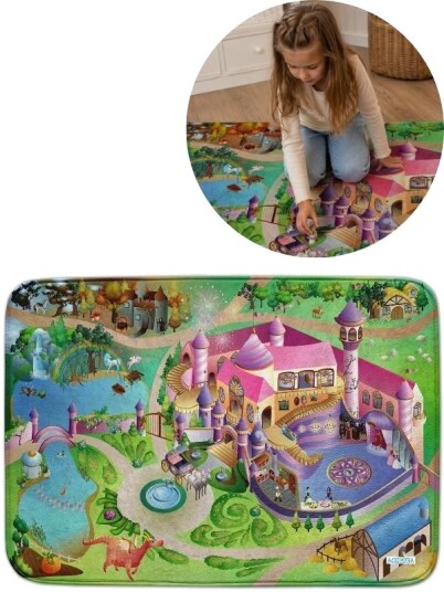 Ultrasoft Princess Leketeppe Med Slott Og Eventyrverden 130 X 180cm Ultrasoft Princess Leketeppe Med Slott Og Eventyrverden 130 X 180cm
