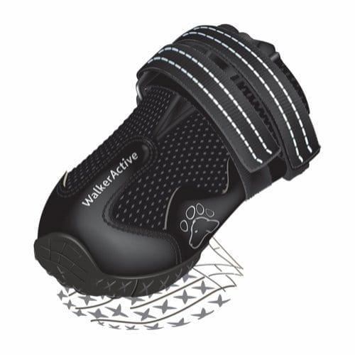 Trixie Walker Active Hundesko XS-S Svarte med Reflekterende Striper