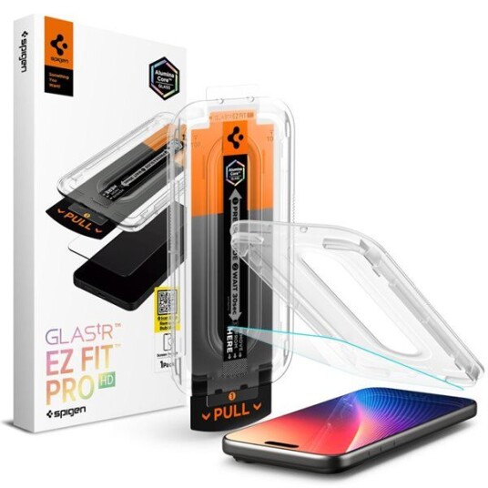 Spigen Glass tR EZ Fit Pro HD Skjermbeskytter for iPhone 17/16 Pro Max - Gjennomsiktig Spigen Glass tR EZ Fit Pro HD Skjermbeskytter for iPhone 17/16 Pro Max - Gjennomsiktig