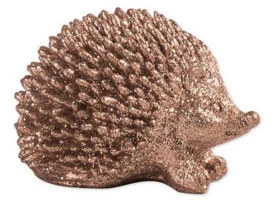 Bordpynt Pinnsvin kobberfarget med glitter Bordpynt Pinnsvin kobberfarget med glitter
