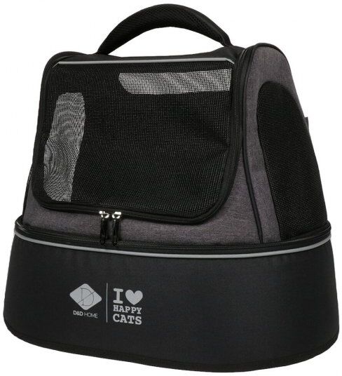 I Love Happy Cats Phoebe Transportbag Til Katt Svart/Grå