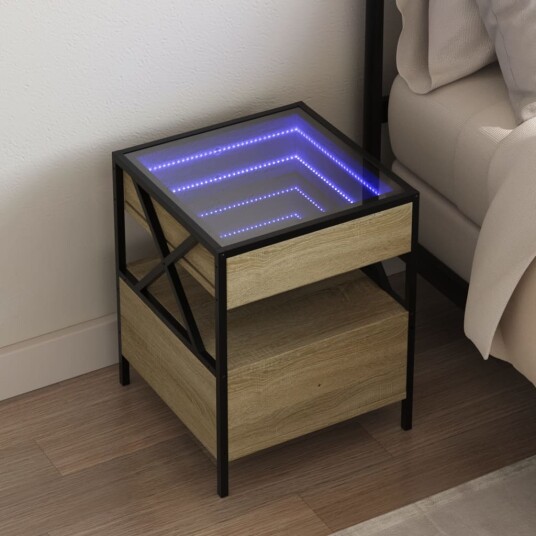  Salongbord med Infinity LED sonoma eik 40x40x51 cm 3284102