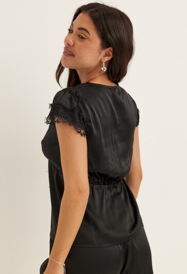 Bubbleroom Satin Lace Blouse