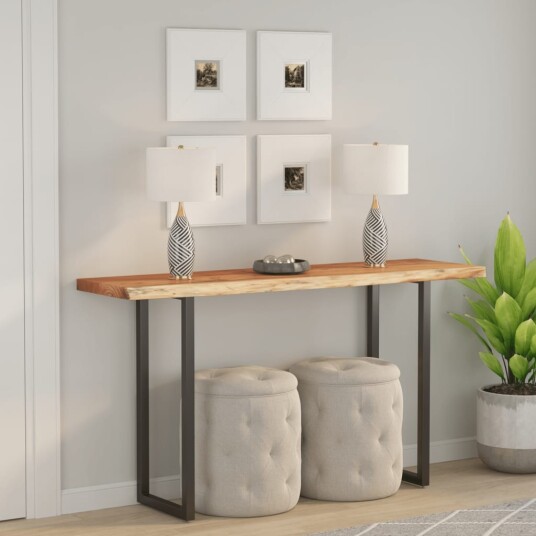  Vegghylle 120x40x2,5 cm rektangulær heltre akasie naturlig kant