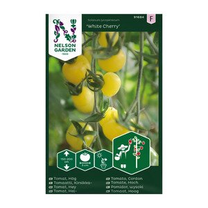 Nelson Garden Grønnsaksfrø tomat høy White Cherry Nelson Garden Grønnsaksfrø tomat høy White Cherry