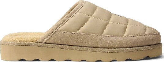Polo Ralph Lauren Reade Suede-Trim Quilted Scuff Slipper - KHAKI NYLON/KHAKI - 41