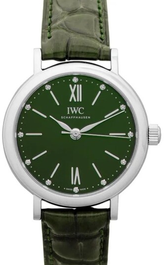 IWC Dameklokke IW357405 Portofino Grønn/Lær Ø34 mm