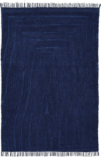 Ryetepper Farley Natural Cotton Shaggy blå Størrelse: 200 x 290 cm