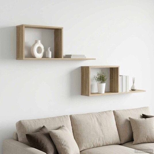 vidaXL Flytende hyller 2 stk. Sonoma eik 80 x 15 x 30 cm