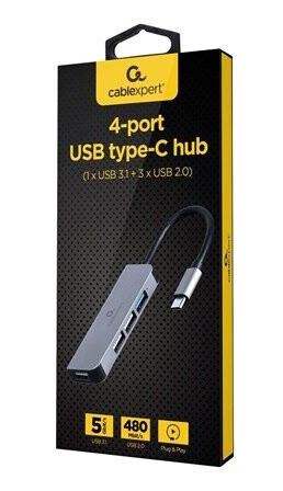 Gembird Cablexpert - hub - 4-port USB type-C - 4 ports USB-hub - 4 porter - Grå
